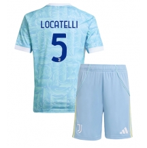 Juventus Manuel Locatelli #5 Uit tenue Kids 2025-26 Korte Mouwen (+ broek)