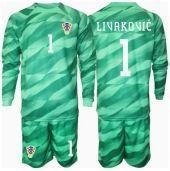 Kroatië Dominik Livakovic #1 Keeper Uit tenue Kids EK 2024 Lange Mouwen (+ broek)