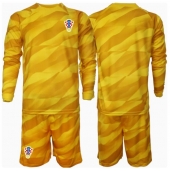 Kroatië Keeper Thuis tenue Kids EK 2024 Lange Mouwen (+ broek)