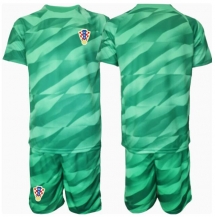Kroatië Keeper Uit tenue Kids EK 2024 Korte Mouwen (+ broek)