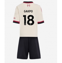 Liverpool Cody Gakpo #18 Uit tenue Kids 2025-26 Korte Mouwen (+ broek)
