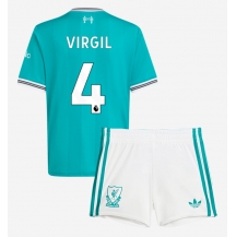 Liverpool Virgil van Dijk #4 Derde tenue Kids 2025-26 Korte Mouwen (+ broek)