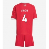 Liverpool Virgil van Dijk #4 Thuis tenue Kids 2025-26 Korte Mouwen (+ broek)