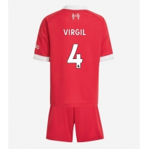 Liverpool Virgil van Dijk #4 Thuis tenue Kids 2025-26 Korte Mouwen (+ broek)
