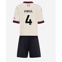 Liverpool Virgil van Dijk #4 Uit tenue Kids 2025-26 Korte Mouwen (+ broek)