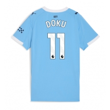 Manchester City Jeremy Doku #11 Thuis tenue Dames 2025-26 Korte Mouwen