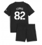 Manchester City Rico Lewis #82 Uit tenue Kids 2025-26 Korte Mouwen (+ broek)