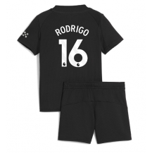 Manchester City Rodri Hernandez #16 Uit tenue Kids 2025-26 Korte Mouwen (+ broek)