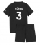 Manchester City Ruben Dias #3 Uit tenue Kids 2025-26 Korte Mouwen (+ broek)