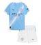 Manchester City Thuis tenue Kids 2025-26 Korte Mouwen (+ broek)