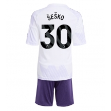 Manchester United Benjamin Sesko #30 Uit tenue Kids 2025-26 Korte Mouwen (+ broek)