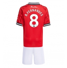 Manchester United Bruno Fernandes #8 Thuis tenue Kids 2025-26 Korte Mouwen (+ broek)