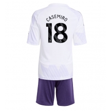 Manchester United Casemiro #18 Uit tenue Kids 2025-26 Korte Mouwen (+ broek)