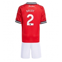 Manchester United Diogo Dalot #2 Thuis tenue Kids 2025-26 Korte Mouwen (+ broek)