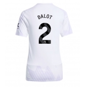 Manchester United Diogo Dalot #2 Uit tenue Dames 2025-26 Korte Mouwen