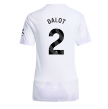 Manchester United Diogo Dalot #2 Uit tenue Dames 2025-26 Korte Mouwen