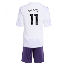Manchester United Joshua Zirkzee #11 Uit tenue Kids 2025-26 Korte Mouwen (+ broek)
