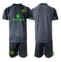 Manchester United Keeper Uit tenue Kids 2025-26 Korte Mouwen (+ broek)