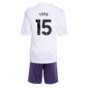 Manchester United Leny Yoro #15 Uit tenue Kids 2025-26 Korte Mouwen (+ broek)