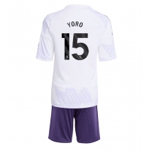 Manchester United Leny Yoro #15 Uit tenue Kids 2025-26 Korte Mouwen (+ broek)
