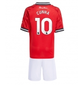 Manchester United Matheus Cunha #10 Thuis tenue Kids 2025-26 Korte Mouwen (+ broek)