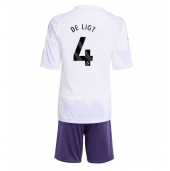 Manchester United Matthijs de Ligt #4 Uit tenue Kids 2025-26 Korte Mouwen (+ broek)