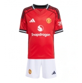 Manchester United Thuis tenue Kids 2025-26 Korte Mouwen (+ broek)
