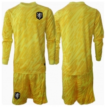 Nederland Keeper Uit tenue Kids EK 2024 Lange Mouwen (+ broek)