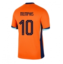Nederland Memphis Depay #10 Thuis tenue EK 2024 Korte Mouwen