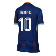 Nederland Memphis Depay #10 Uit tenue Dames EK 2024 Korte Mouwen