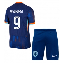 Nederland Wout Weghorst #9 Uit tenue Kids EK 2024 Korte Mouwen (+ broek)