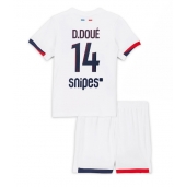 Paris Saint-Germain Desire Doue #14 Uit tenue Kids 2025-26 Korte Mouwen (+ broek)