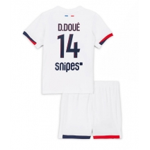 Paris Saint-Germain Desire Doue #14 Uit tenue Kids 2025-26 Korte Mouwen (+ broek)