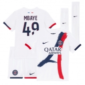 Paris Saint-Germain Ibrahim Mbaye #49 Uit tenue Kids 2025-26 Korte Mouwen (+ broek)