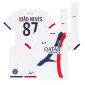 Paris Saint-Germain Joao Neves #87 Uit tenue Kids 2025-26 Korte Mouwen (+ broek)