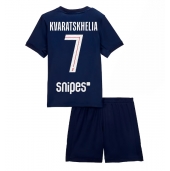 Paris Saint-Germain Khvicha Kvaratskhelia #7 Thuis tenue Kids 2025-26 Korte Mouwen (+ broek)