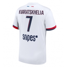 Paris Saint-Germain Khvicha Kvaratskhelia #7 Uit tenue 2025-26 Korte Mouwen