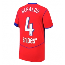 Paris Saint-Germain Lucas Beraldo #4 Derde tenue 2025-26 Korte Mouwen