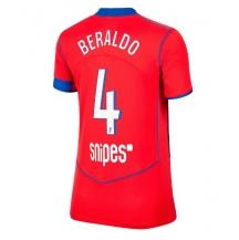 Paris Saint-Germain Lucas Beraldo #4 Derde tenue Dames 2025-26 Korte Mouwen