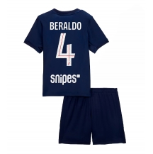 Paris Saint-Germain Lucas Beraldo #4 Thuis tenue Kids 2025-26 Korte Mouwen (+ broek)