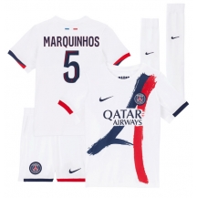 Paris Saint-Germain Marquinhos #5 Uit tenue Kids 2025-26 Korte Mouwen (+ broek)
