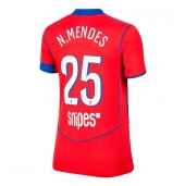 Paris Saint-Germain Nuno Mendes #25 Derde tenue Dames 2025-26 Korte Mouwen