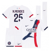 Paris Saint-Germain Nuno Mendes #25 Uit tenue Kids 2025-26 Korte Mouwen (+ broek)