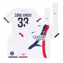 Paris Saint-Germain Warren Zaire-Emery #33 Uit tenue Kids 2025-26 Korte Mouwen (+ broek)