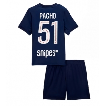 Paris Saint-Germain Willian Pacho #51 Thuis tenue Kids 2025-26 Korte Mouwen (+ broek)