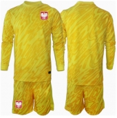 Polen Keeper Thuis tenue Kids EK 2024 Lange Mouwen (+ broek)