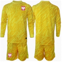 Polen Keeper Thuis tenue Kids EK 2024 Lange Mouwen (+ broek)