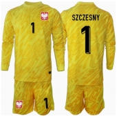 Polen Wojciech Szczesny #1 Keeper Thuis tenue Kids EK 2024 Lange Mouwen (+ broek)