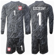 Polen Wojciech Szczesny #1 Keeper Uit tenue Kids EK 2024 Lange Mouwen (+ broek)