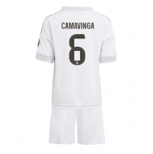 Real Madrid Eduardo Camavinga #6 Thuis tenue Kids 2025-26 Korte Mouwen (+ broek)